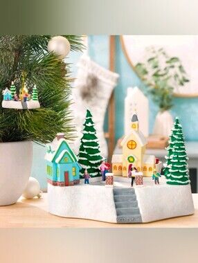Skate the Day Away • Limited Edition Ceramic Christmas Village Warmer • Retired